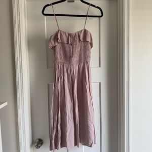 Storia Mauve Ruffle Midi Dress